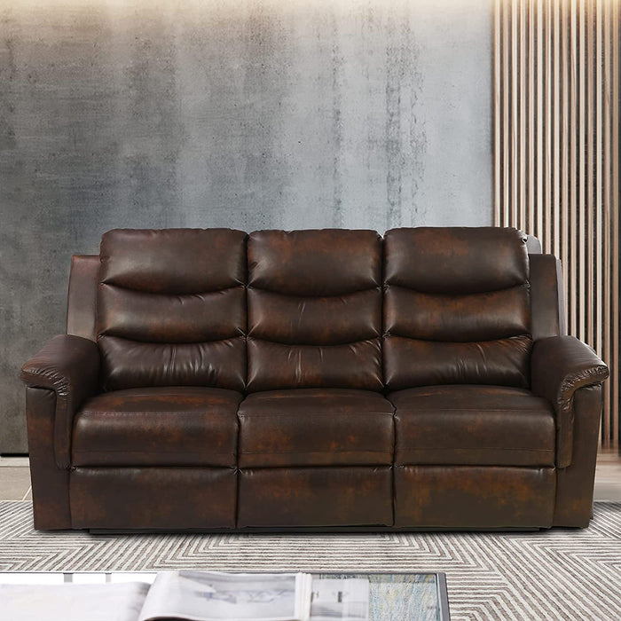 Leather Reclining Loveseat Sofa - Relaxing Recliners