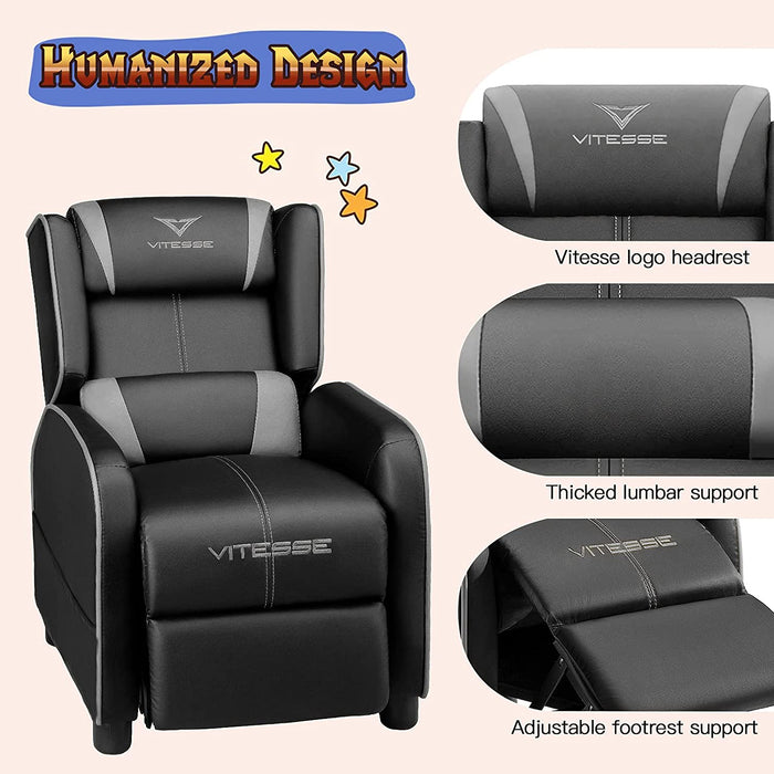 Kids Gaming Recliner Chair Pu Leather - Relaxing Recliners