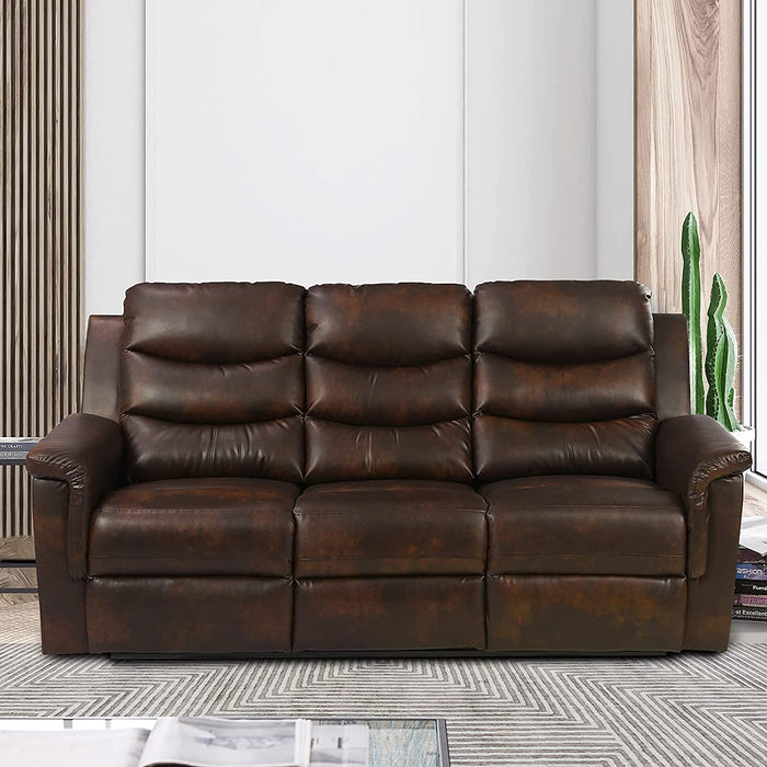 Leather Reclining Loveseat Sofa - Relaxing Recliners