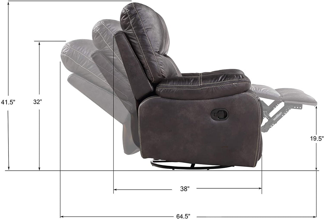 Dark Graphite Power Loveseat Recliners with Storage - Relaxing Recliners