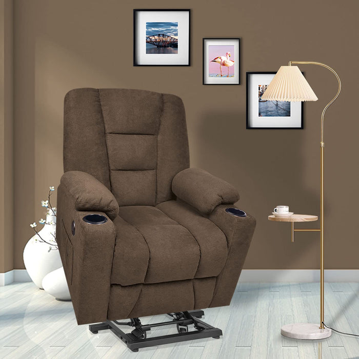 Pu Leather Electric Power Lift Recliner with Massage Heat - Relaxing Recliners