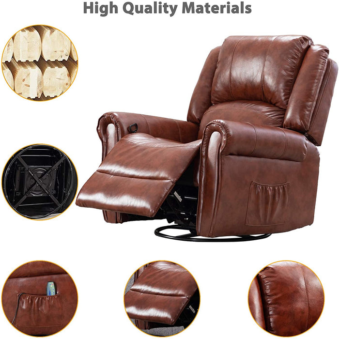 Heat Ergonomic Rocker Recliner Lounge Chair - Relaxing Recliners