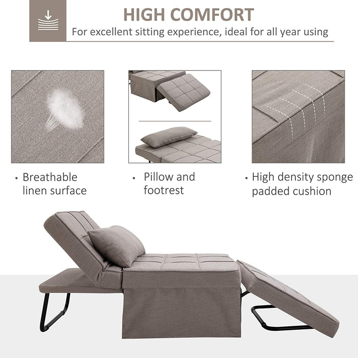 4 in 1 Convertible Lounge Chair Bed - Relaxing Recliners