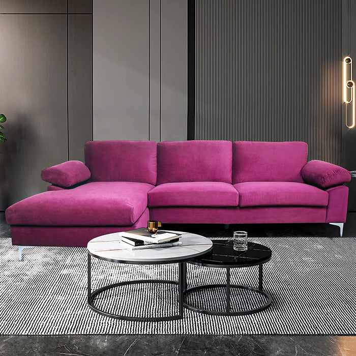 Modern Large Velvet Sectional Extra Wide - Relaxing Recliners