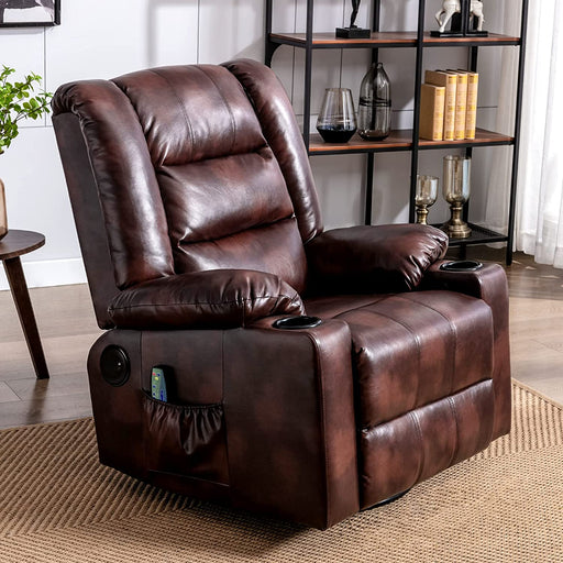 Massage Recliner Chair with Speaker and Cup Holders - Relaxing Recliners