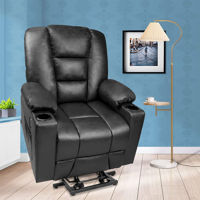 Pu Leather Electric Power Lift Recliner with Massage Heat - Relaxing Recliners