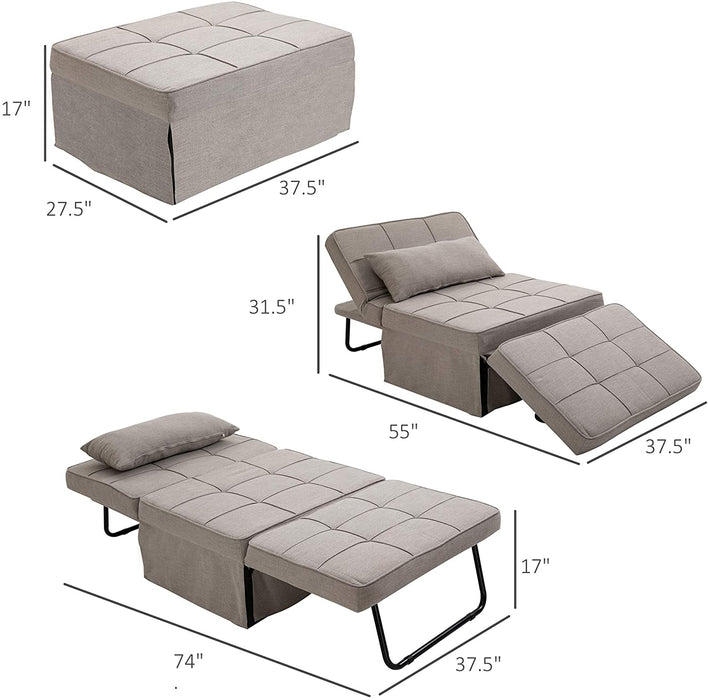 4 in 1 Convertible Lounge Chair Bed - Relaxing Recliners