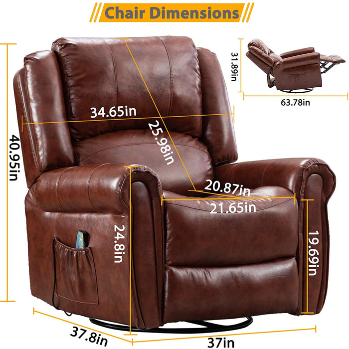 Heat Ergonomic Rocker Recliner Lounge Chair - Relaxing Recliners