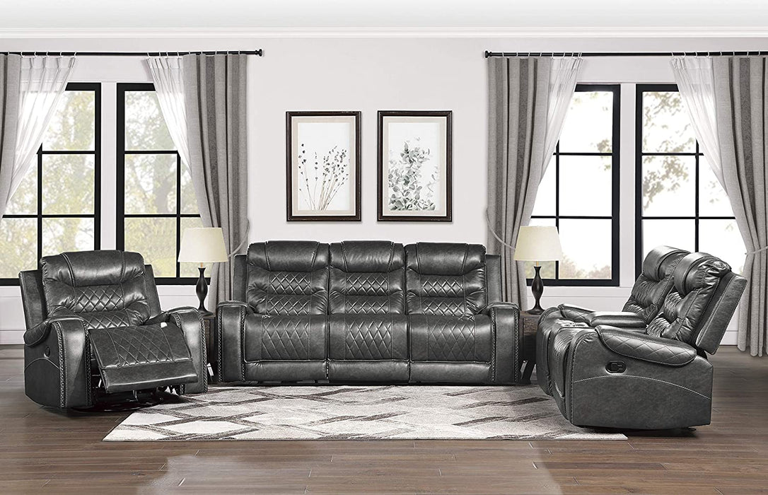 Lexicon 3 Piece Reclining Sofa Set Manual Recline - Relaxing Recliners