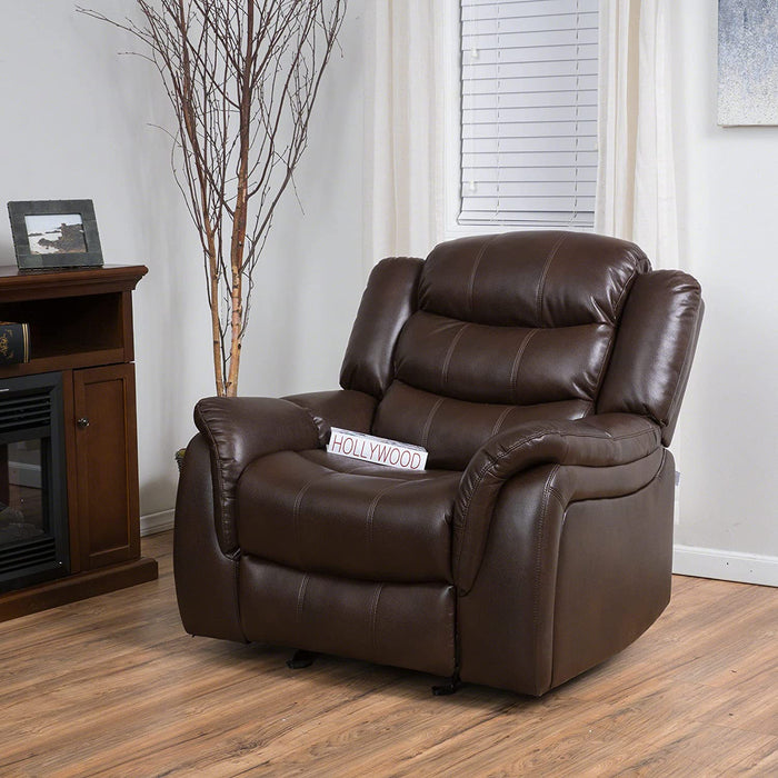 Merit Faux Leather Glider Recliner Club Chair - Relaxing Recliners