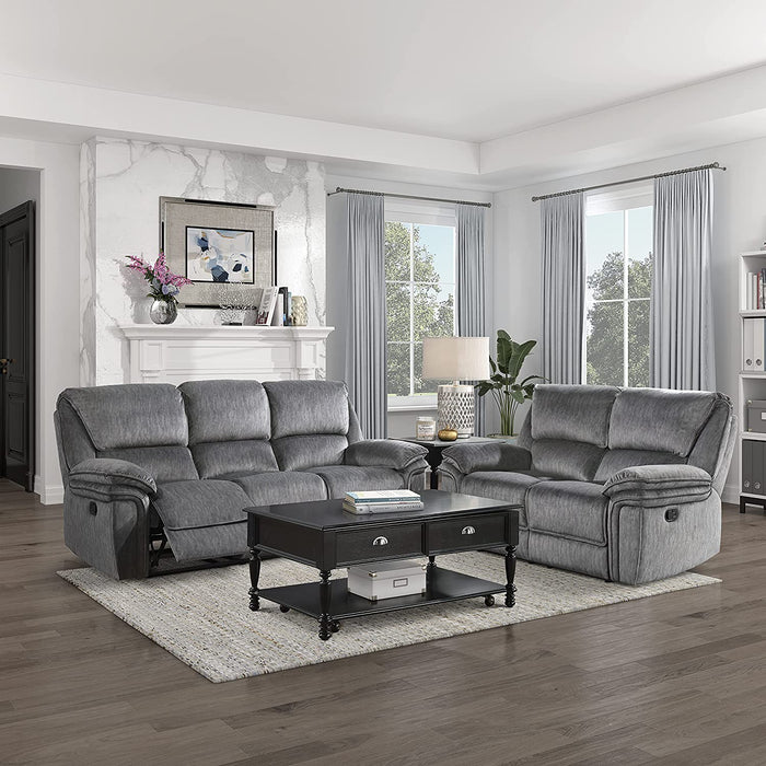 Double Reclining Loveseat, Gray - Relaxing Recliners