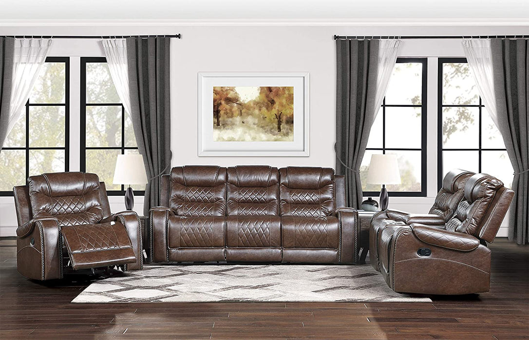 Lexicon 3 Piece Reclining Sofa Set Manual Recline - Relaxing Recliners