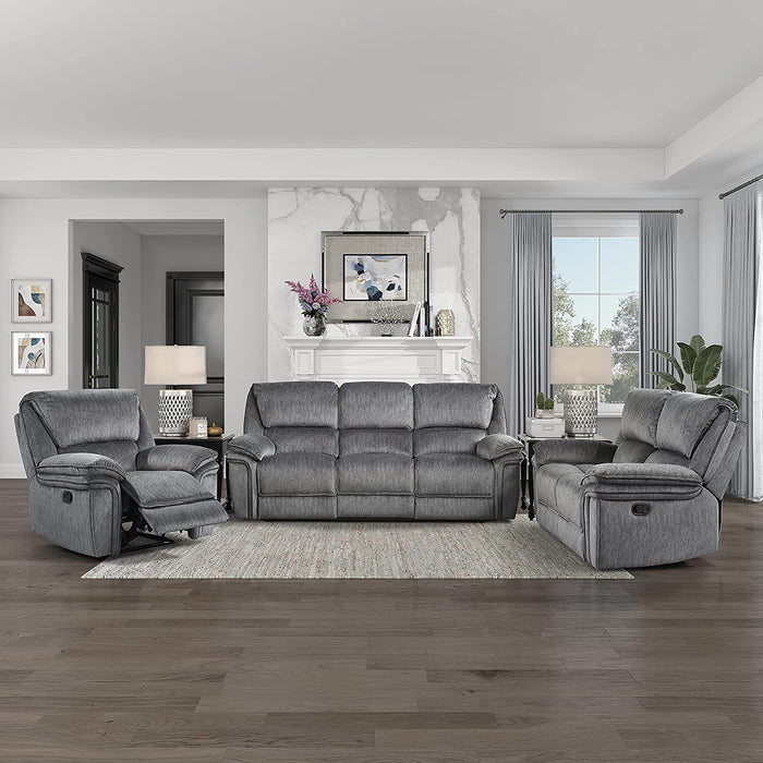 Double Reclining Loveseat, Gray - Relaxing Recliners