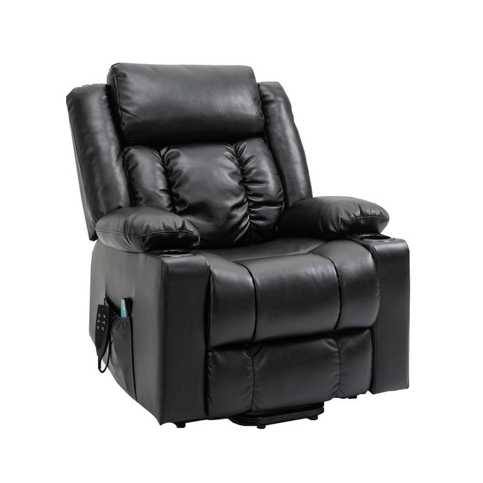 Leather Tri-Motor Infinite Reclining Lift Chair with Massage - Relaxing Recliners