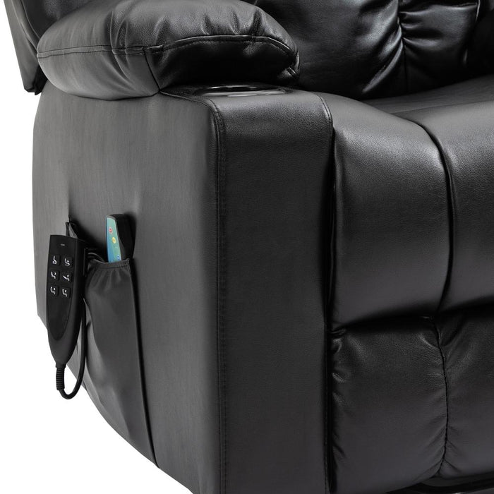 Leather Tri-Motor Infinite Reclining Lift Chair with Massage - Relaxing Recliners