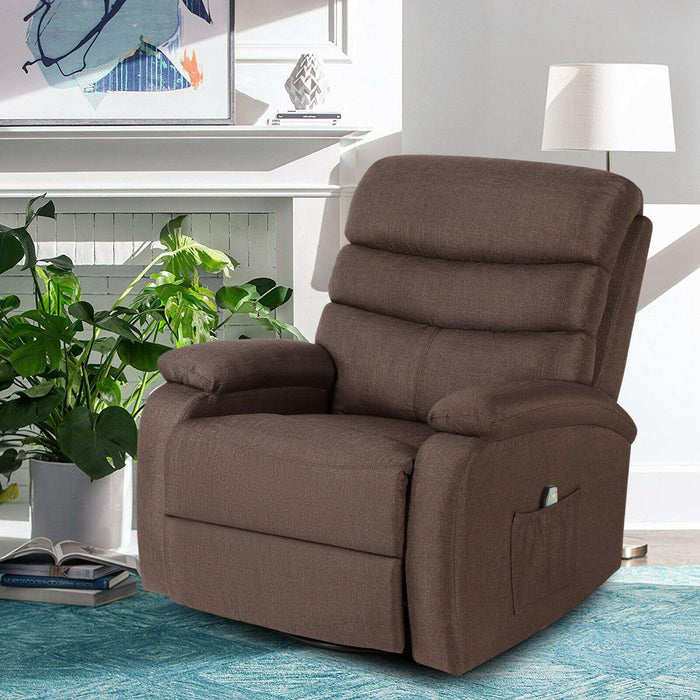 Extra Wide Massage Recliner Chair Heat Vibrate Lounge Sofa 360° w/Remote Control - Relaxing Recliners