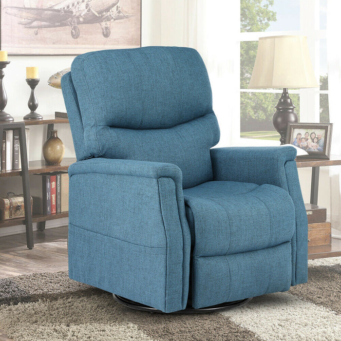 Recliner Massge Chair With Heat, Padded Seat With Swivel Blue - Relaxing Recliners