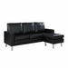 Modern Leather Sectional Sofa - Black - Relaxing Recliners