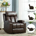 Recliner Chair With Cup Holders Breathable PU Leather Theater Home Sofa - Relaxing Recliners