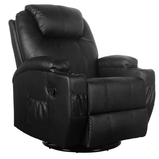 Heated Massage Recliner Pu Leather With 360 Swivel - Relaxing Recliners