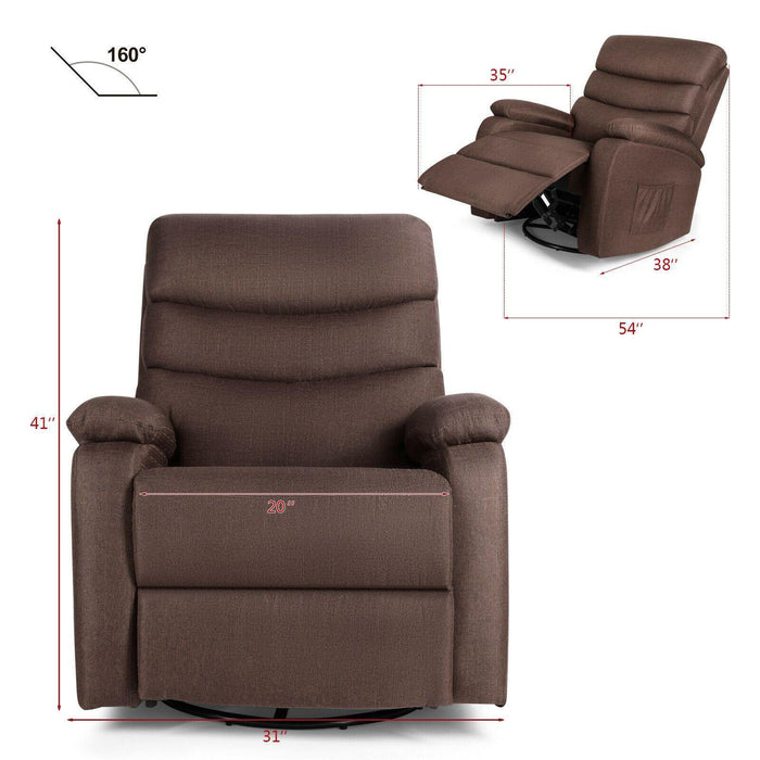 Extra Wide Massage Recliner Chair Heat Vibrate Lounge Sofa 360° w/Remote Control - Relaxing Recliners