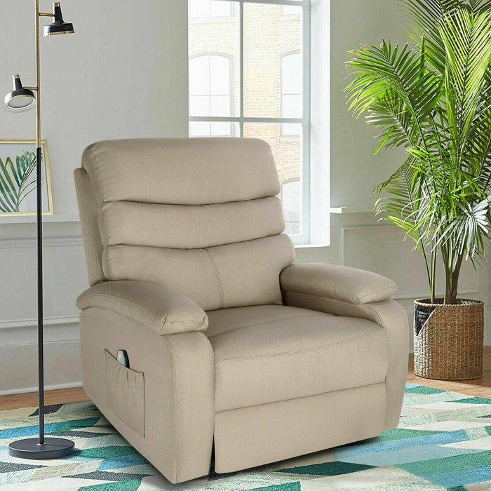 Extra Wide Massage Recliner Chair Heat Vibrate Lounge Sofa 360° w/Remote Control - Relaxing Recliners