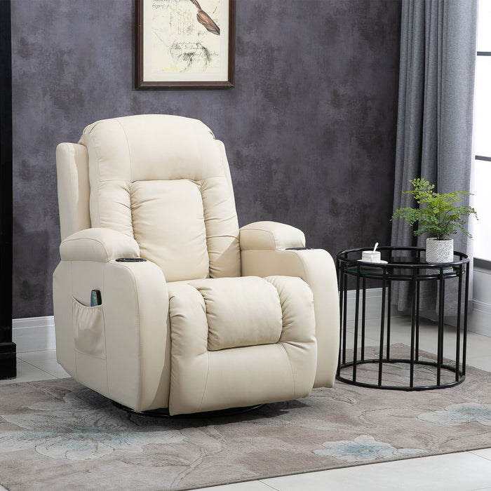 Overstuffed Pu Leather Massage Recliner - Relaxing Recliners