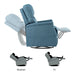 Recliner Massge Chair With Heat, Padded Seat With Swivel Blue - Relaxing Recliners