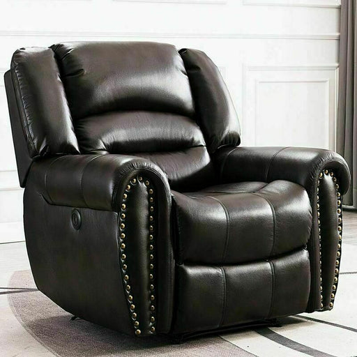 Leather Power Recliner Chair with USB Ports - Relaxing Recliners