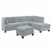 Microfiber Sectional Sofa and Ottoman Set Medium Firm Foam Gray - Relaxing Recliners