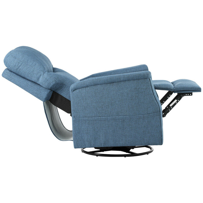 Recliner Massge Chair With Heat, Padded Seat With Swivel Blue - Relaxing Recliners