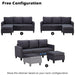 Convertible Couch Sectional Sofa, Gray - Relaxing Recliners