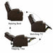 Recliner Chair With Cup Holders Breathable PU Leather Theater Home Sofa - Relaxing Recliners