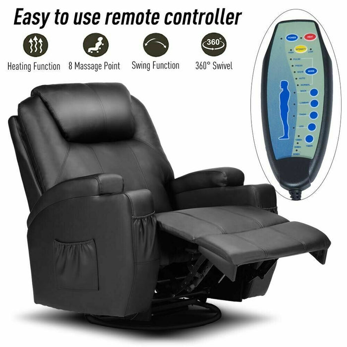 Swivel Massage Recliner With Heat - Relaxing Recliners