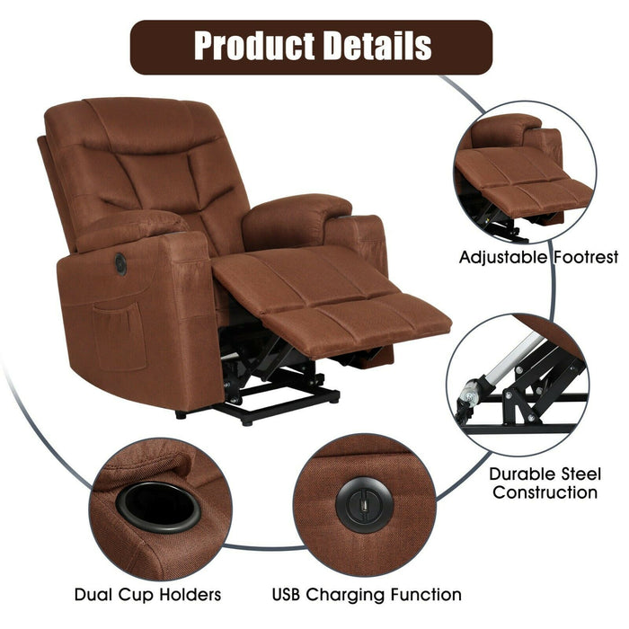 Electric Heat and Massage Power Lift Recliner Chair for Elderly - Relaxing Recliners