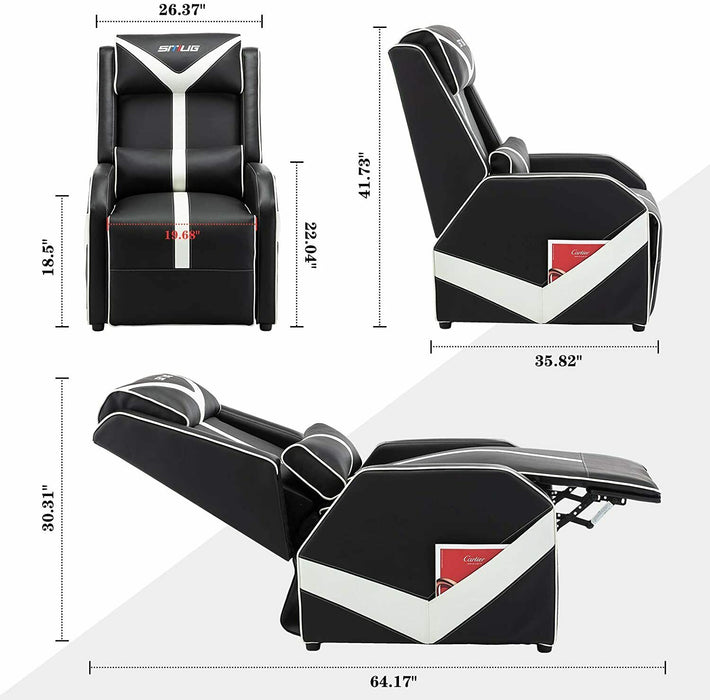 Leather Gaming Recliner Chair Racing Style - Relaxing Recliners