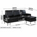 Modern Leather Sectional Sofa - Black - Relaxing Recliners