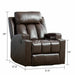 Recliner Chair With Cup Holders Breathable PU Leather Theater Home Sofa - Relaxing Recliners