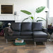 Modern Leather Sectional Sofa - Black - Relaxing Recliners