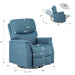 Recliner Massge Chair With Heat, Padded Seat With Swivel Blue - Relaxing Recliners