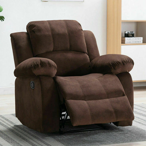 Overstuffed Velvet Manual Recliner Chair - Relaxing Recliners