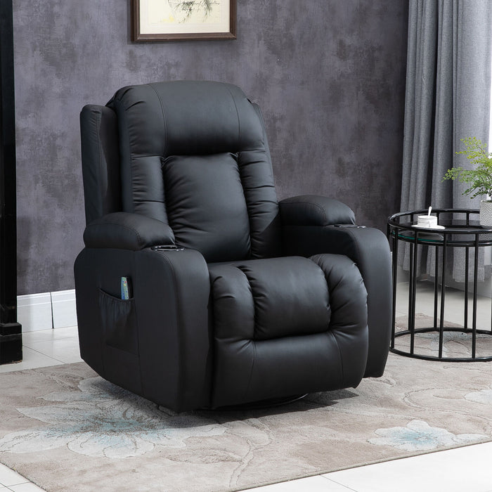 Overstuffed Pu Leather Massage Recliner - Relaxing Recliners